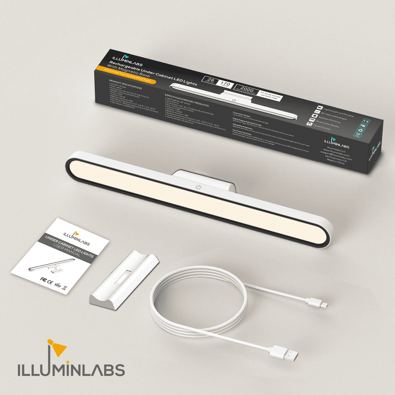 Rechargeable 28 LED Under Cabinet Lights