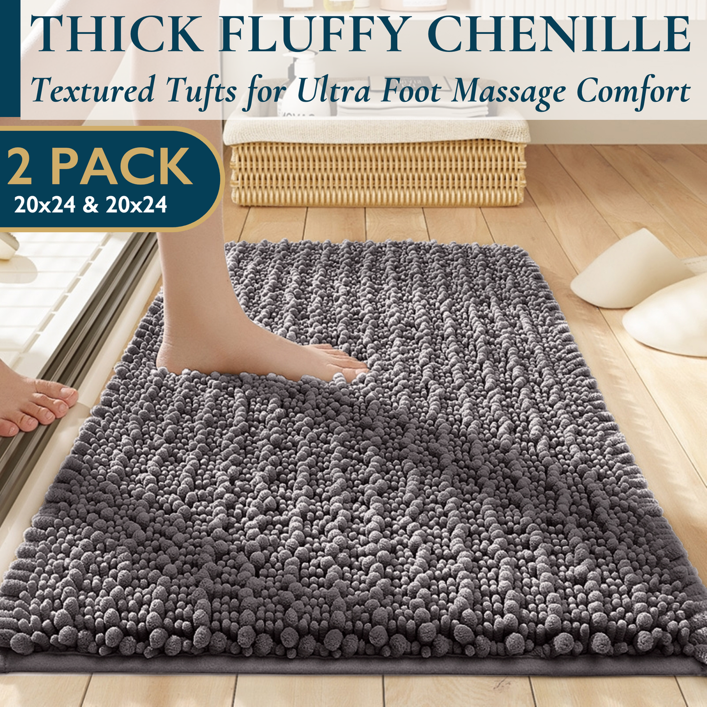 Chenille Bathroom Rug-P