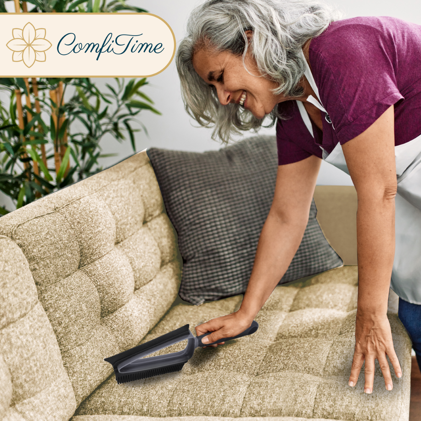 Pet Hair Removal Tool Set - Brush and Dustpan Combo, Metal Scraper