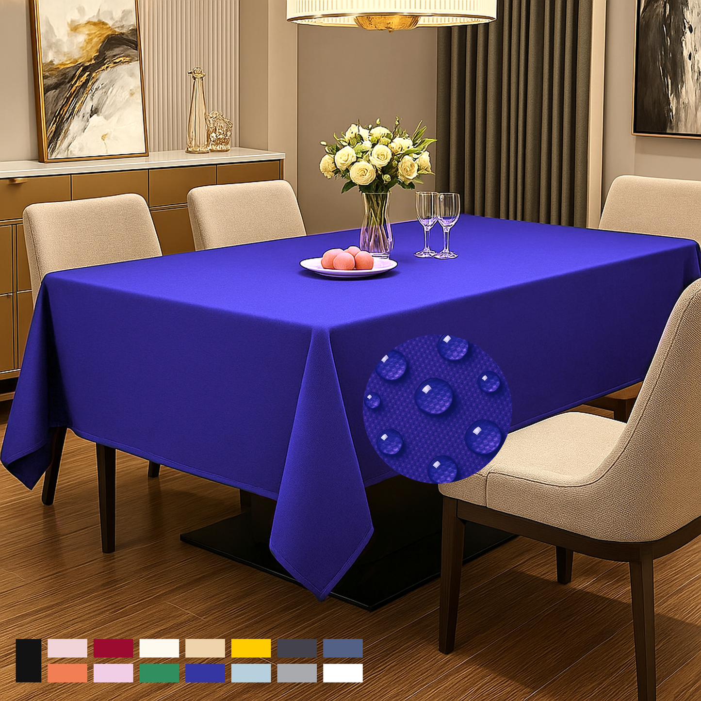 ComfiTime Durable Polyester Tablecloth Rectangle