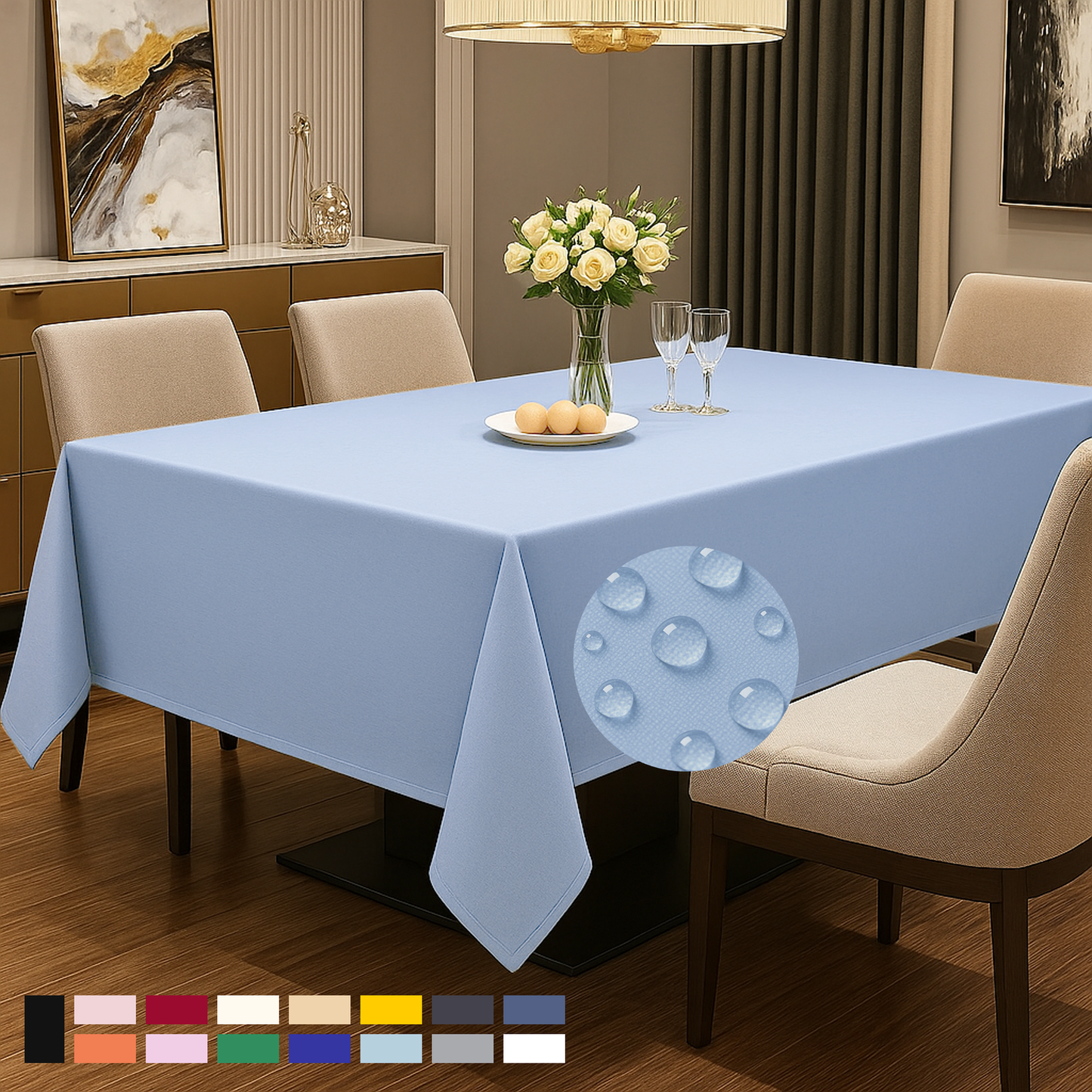 ComfiTime Durable Polyester Tablecloth Rectangle