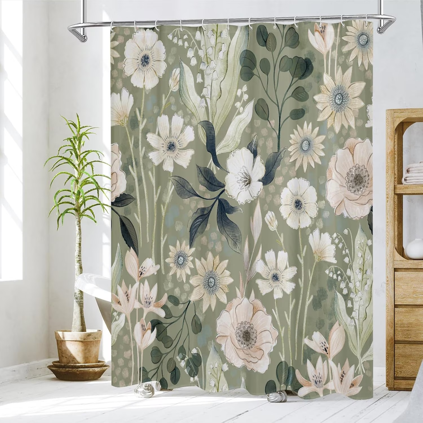Shower Curtain & Liner Set-14 PCS