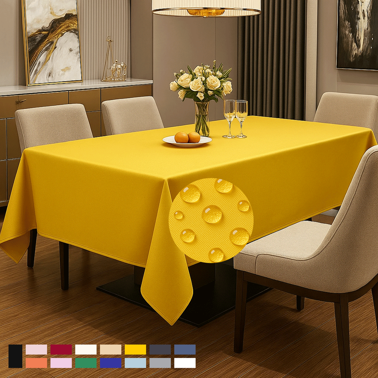 ComfiTime Durable Polyester Tablecloth Rectangle 1.0