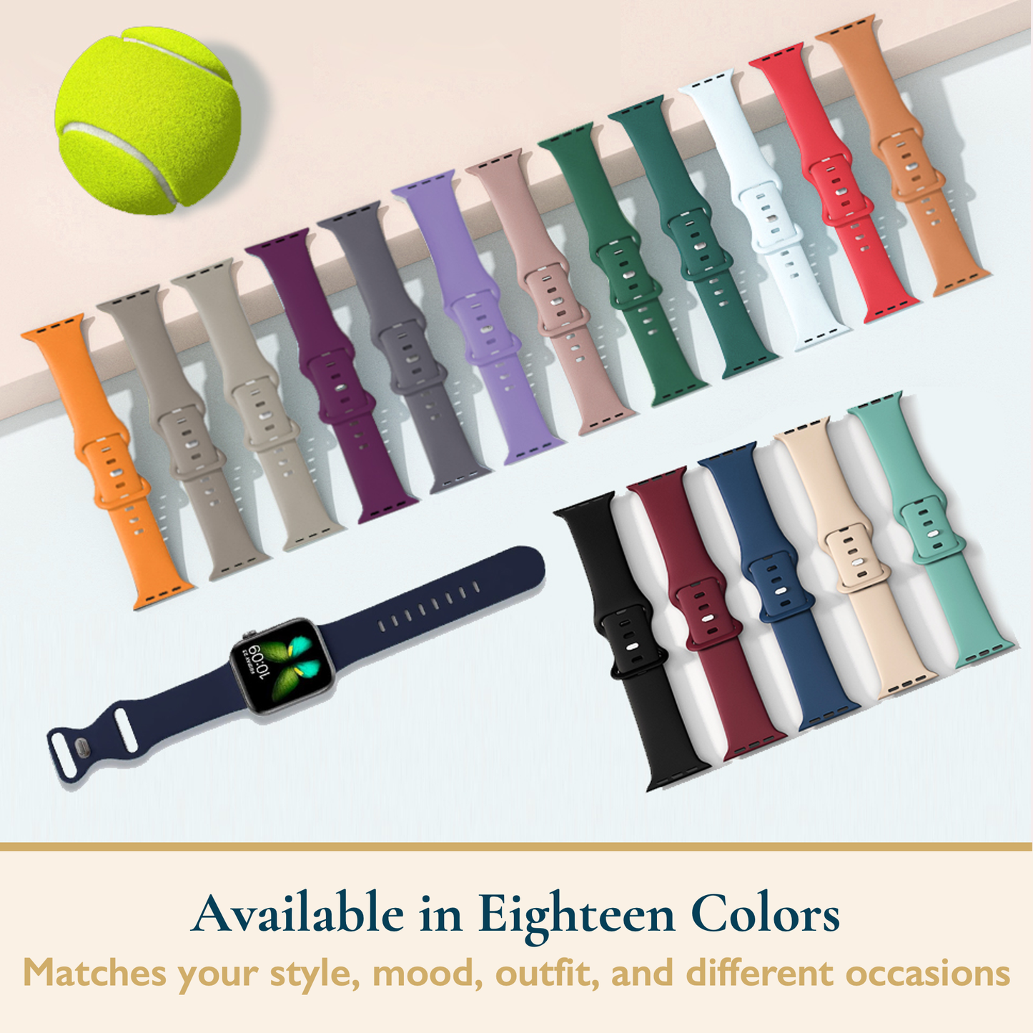 Silicone Apple Watch Sport Band, 6 Pack