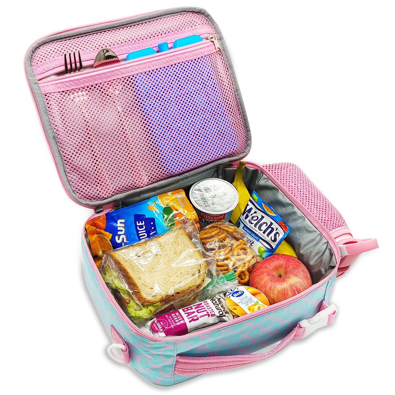 Insulated Lunch Bag for Kids With Shoulder Strap and Handles