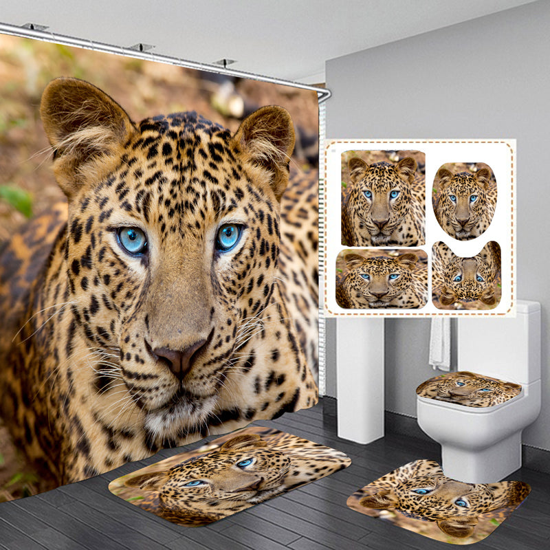 Shower Curtain and Bathroom Rug Set - 4PCS