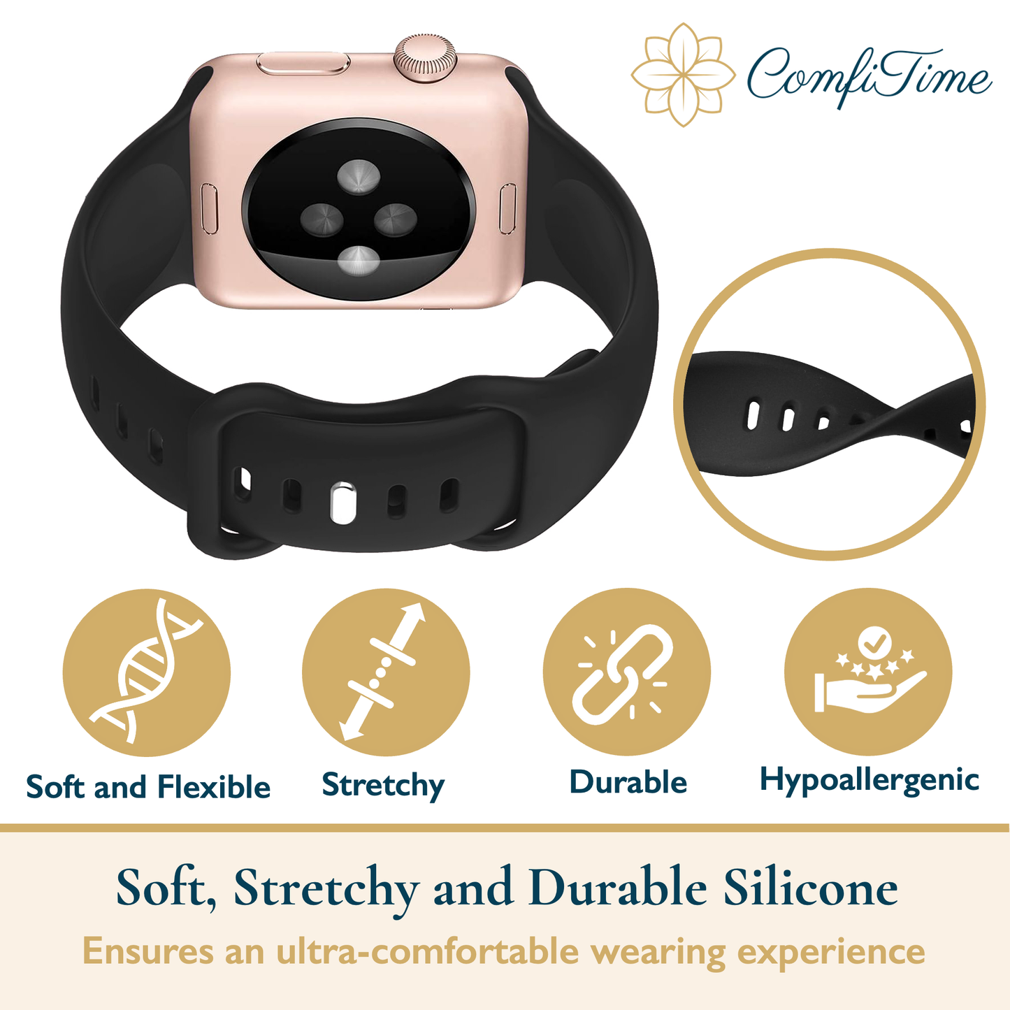 Silicone Apple Watch Sport Band, 4 Pack