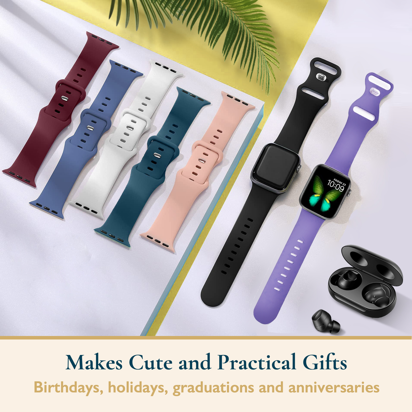 Silicone Apple Watch Sport Band, 4 Pack
