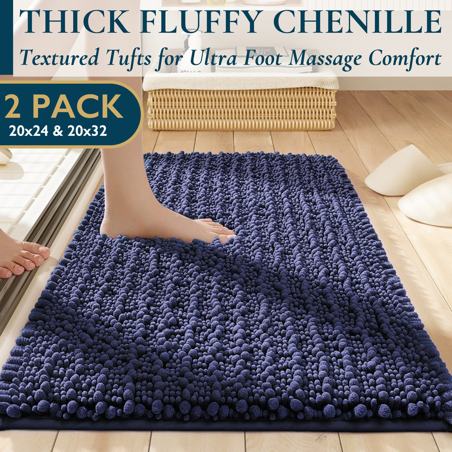 2 Piece Bathroom Rugs Set