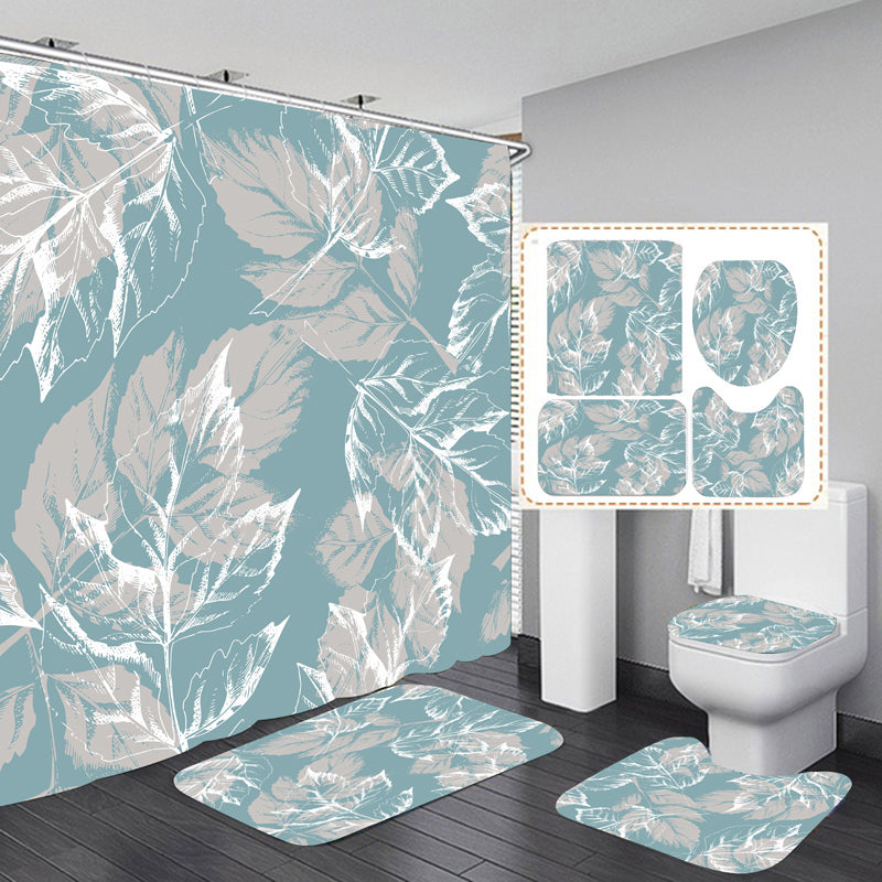 Shower Curtain and Bathroom Rug Set - 4PCS