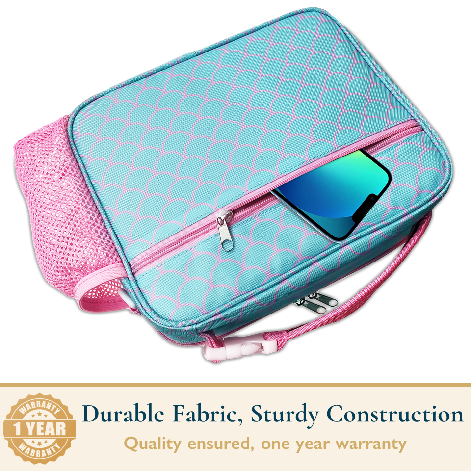 Insulated Lunch Bag for Kids With Shoulder Strap and Handles
