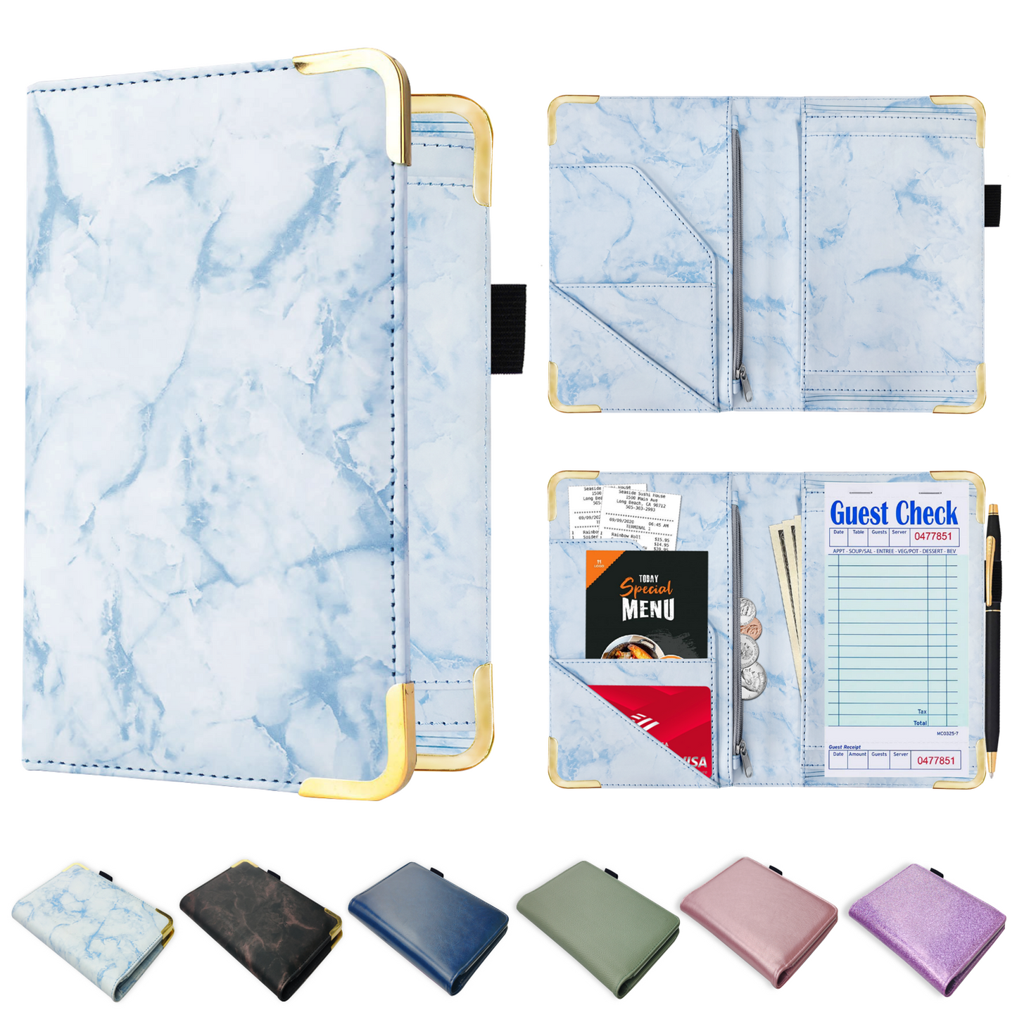 PU Leather Server Book for Waitress