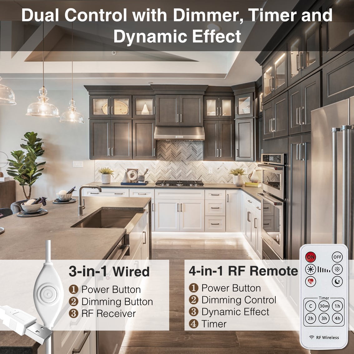 Under Cabinet LED Strip Lights With Remote Control