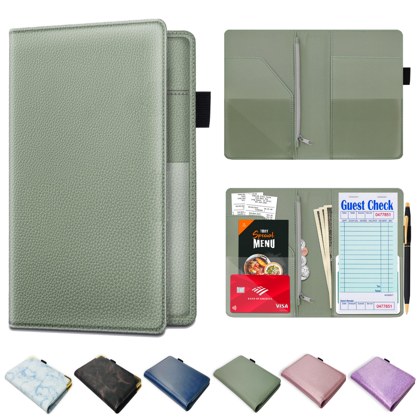 PU Leather Server Book for Waitress