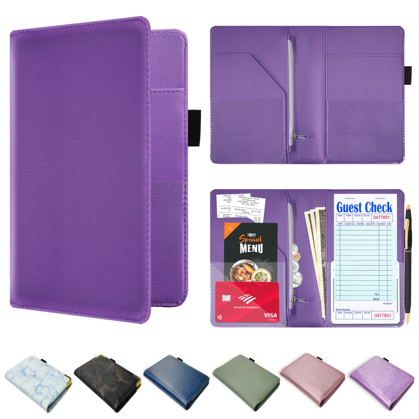 PU Leather Server Book for Waitress