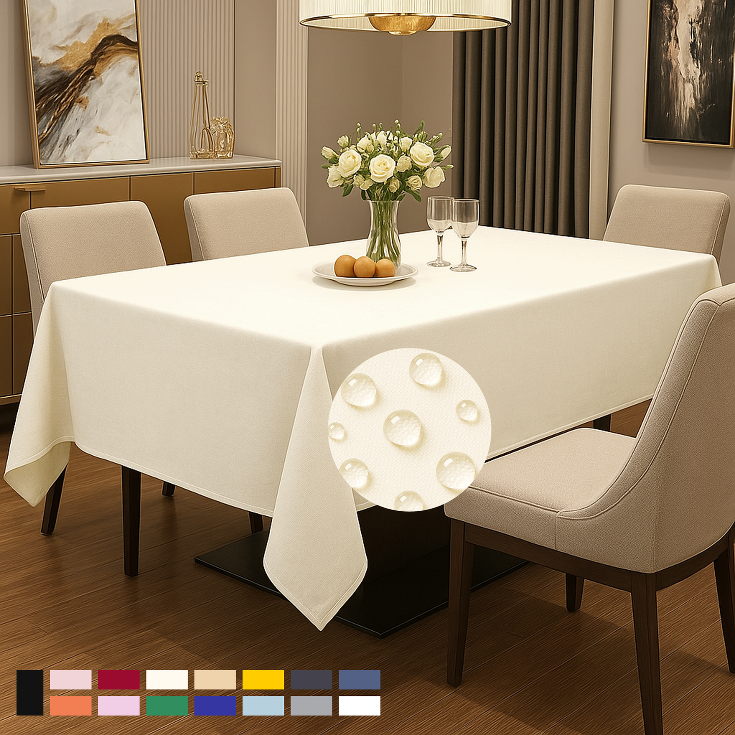 ComfiTime Durable Polyester Tablecloth Rectangle