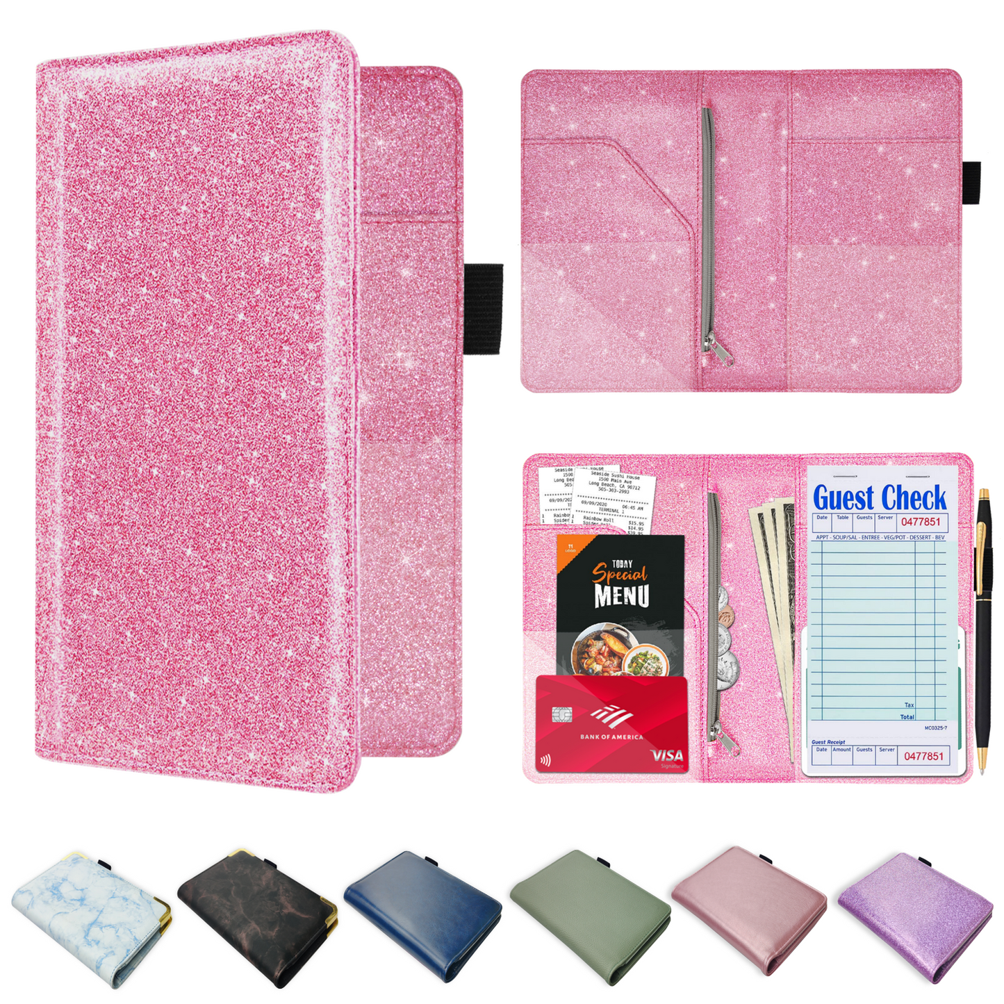 PU Leather Server Book for Waitress