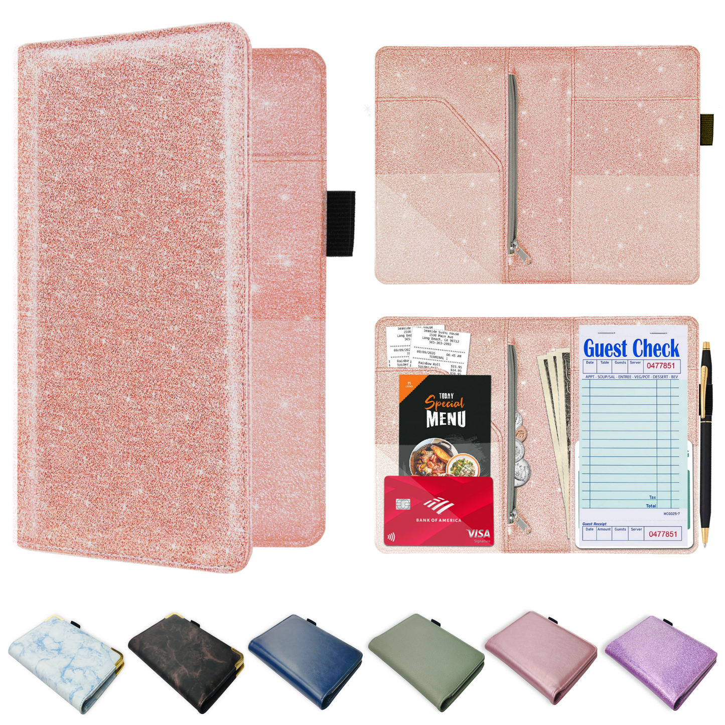 PU Leather Server Book for Waitress