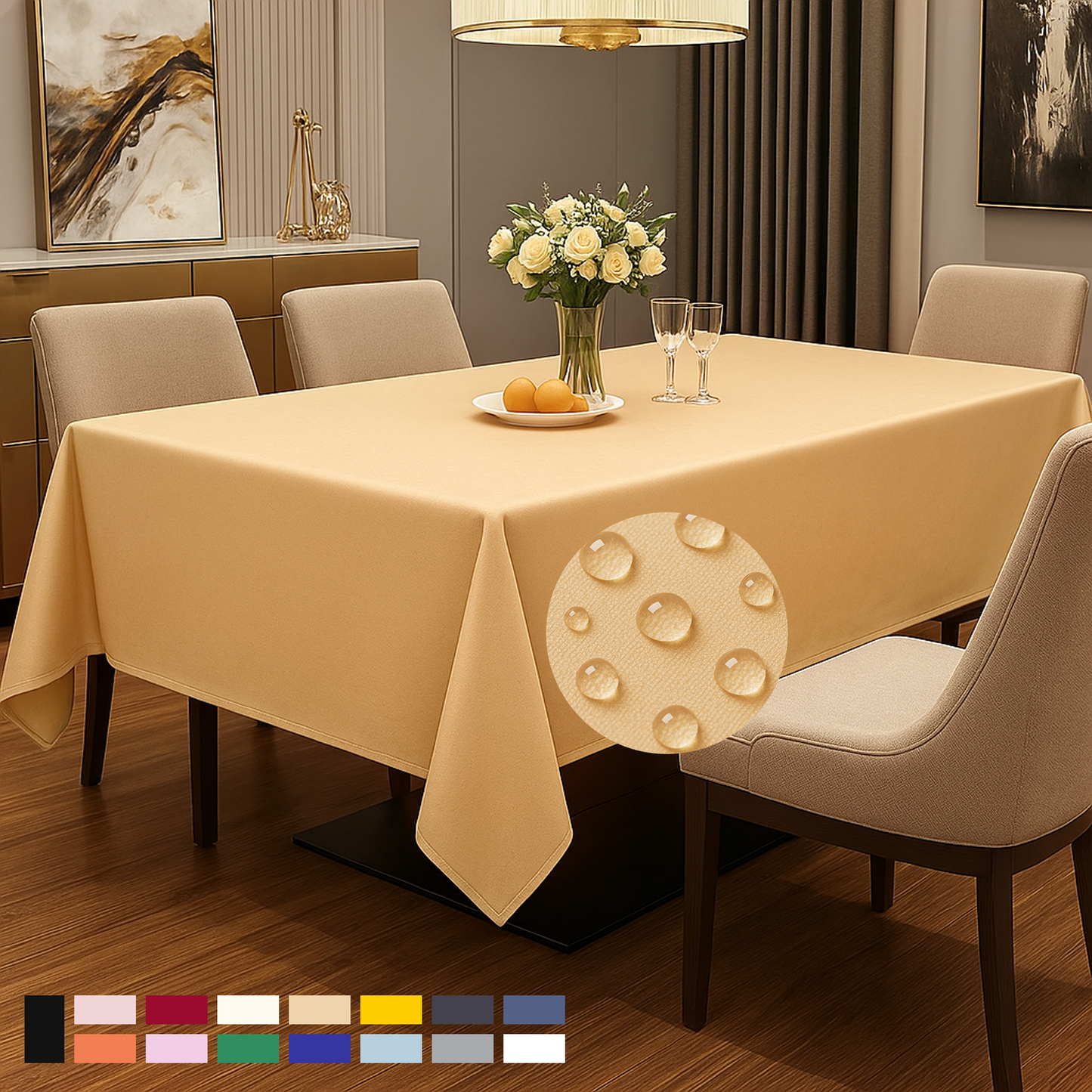 ComfiTime Durable Polyester Tablecloth Rectangle