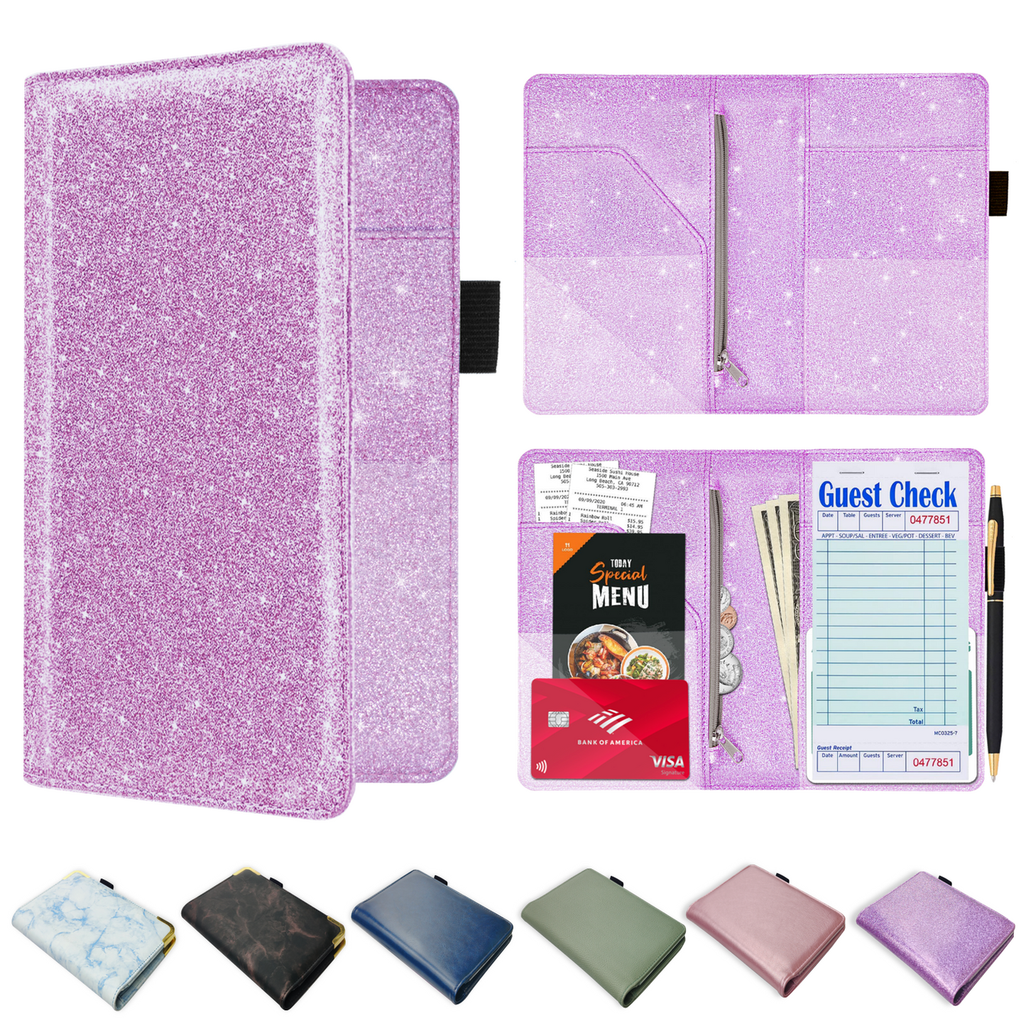 PU Leather Server Book for Waitress