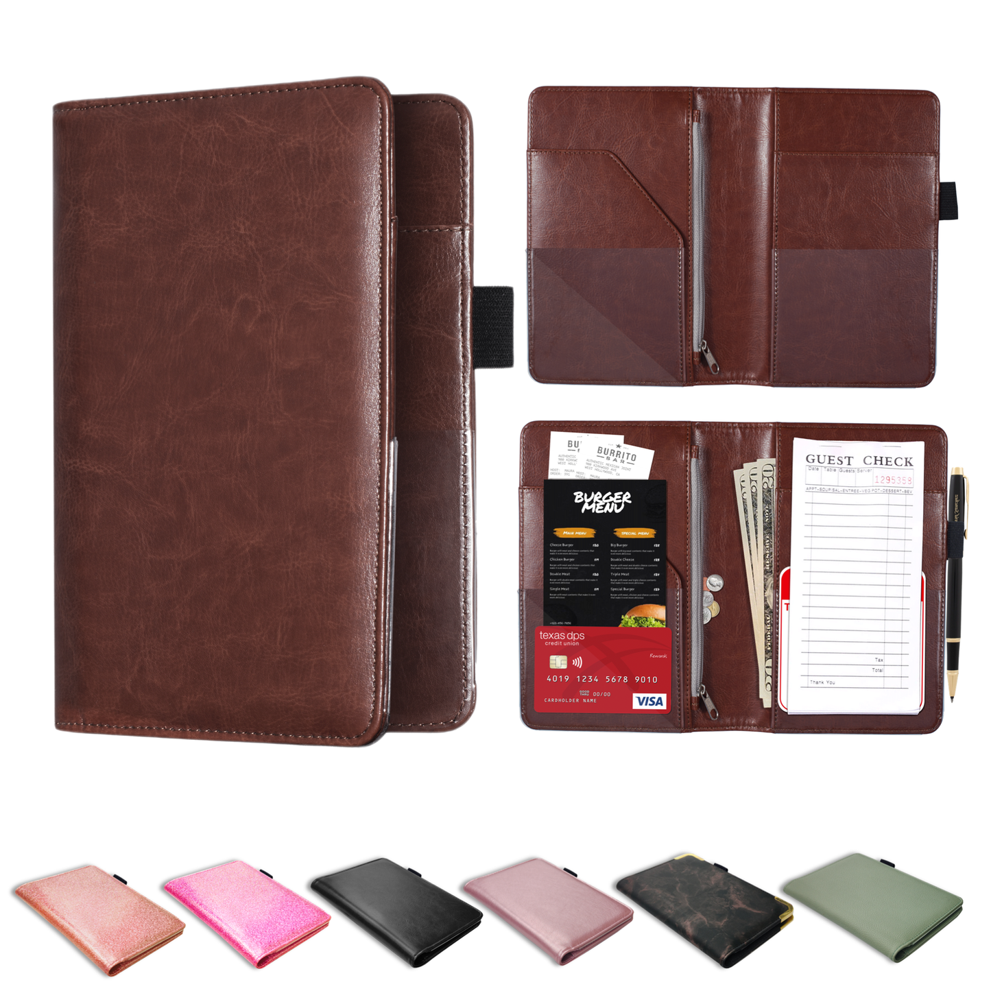 PU Leather Server Book for Waitress
