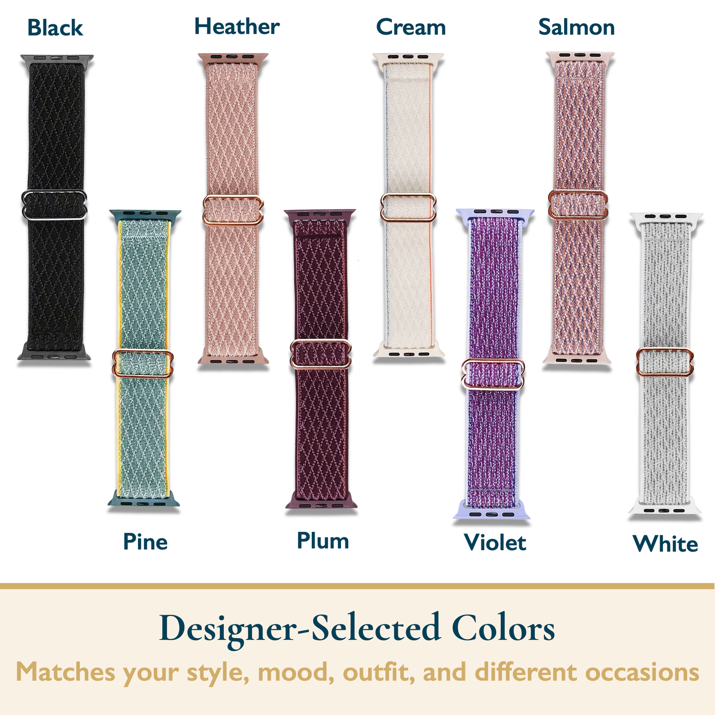 Stretchy Nylon Apple Watch Band, 3 Pack