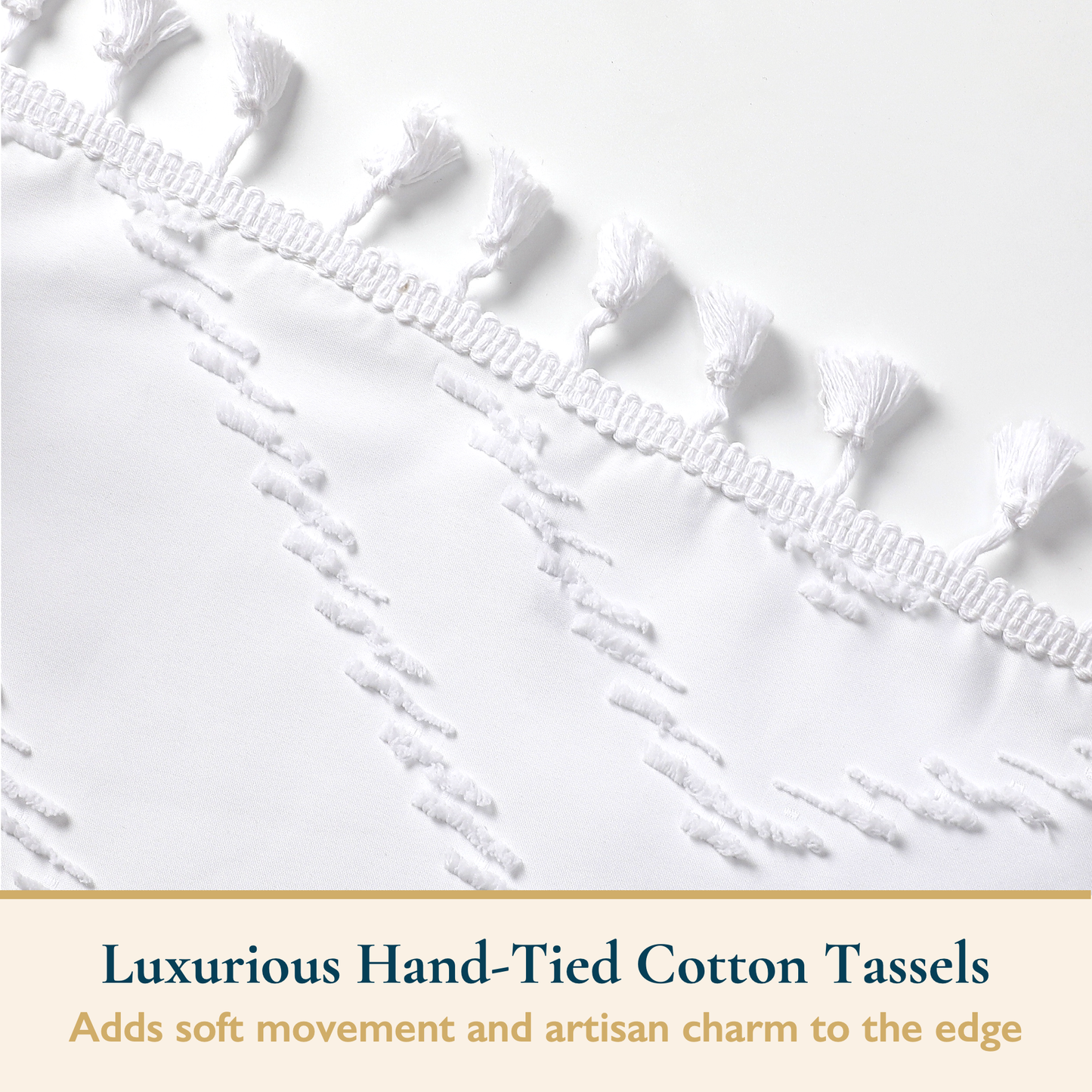 Shower Curtain-Tassels-Chevron