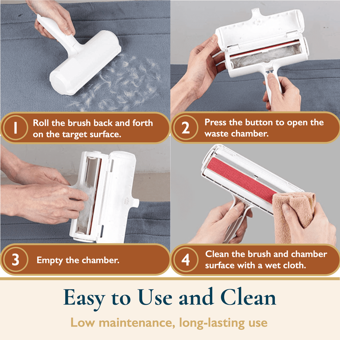 Pet Hair Remover Set - Roller Brush and Pet Grooming Gloves
