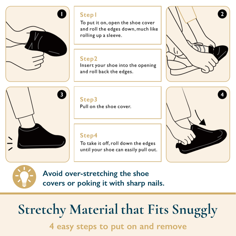 Waterproof Shoe Covers, TPE Rubber, Low-Rise