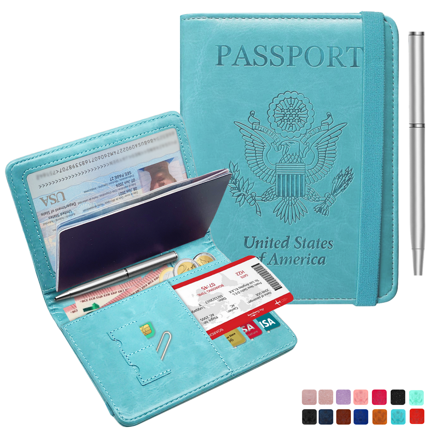 RFID-Blocking Passport Holder With Elastic Band