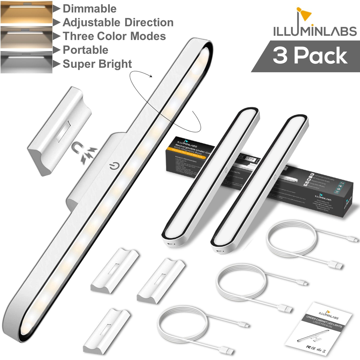 Rechargeable 28 LED Under Cabinet Lights