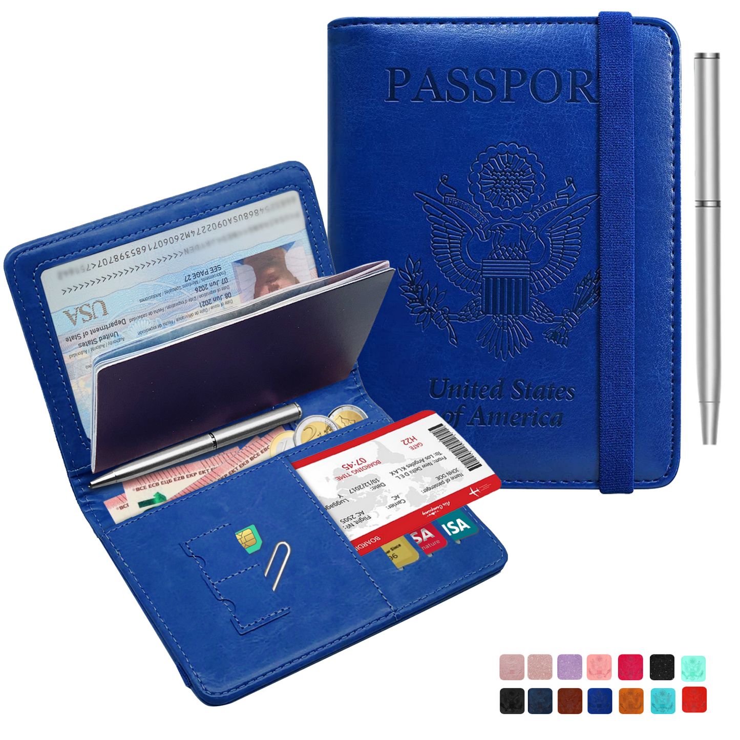 RFID-Blocking Passport Holder With Elastic Band