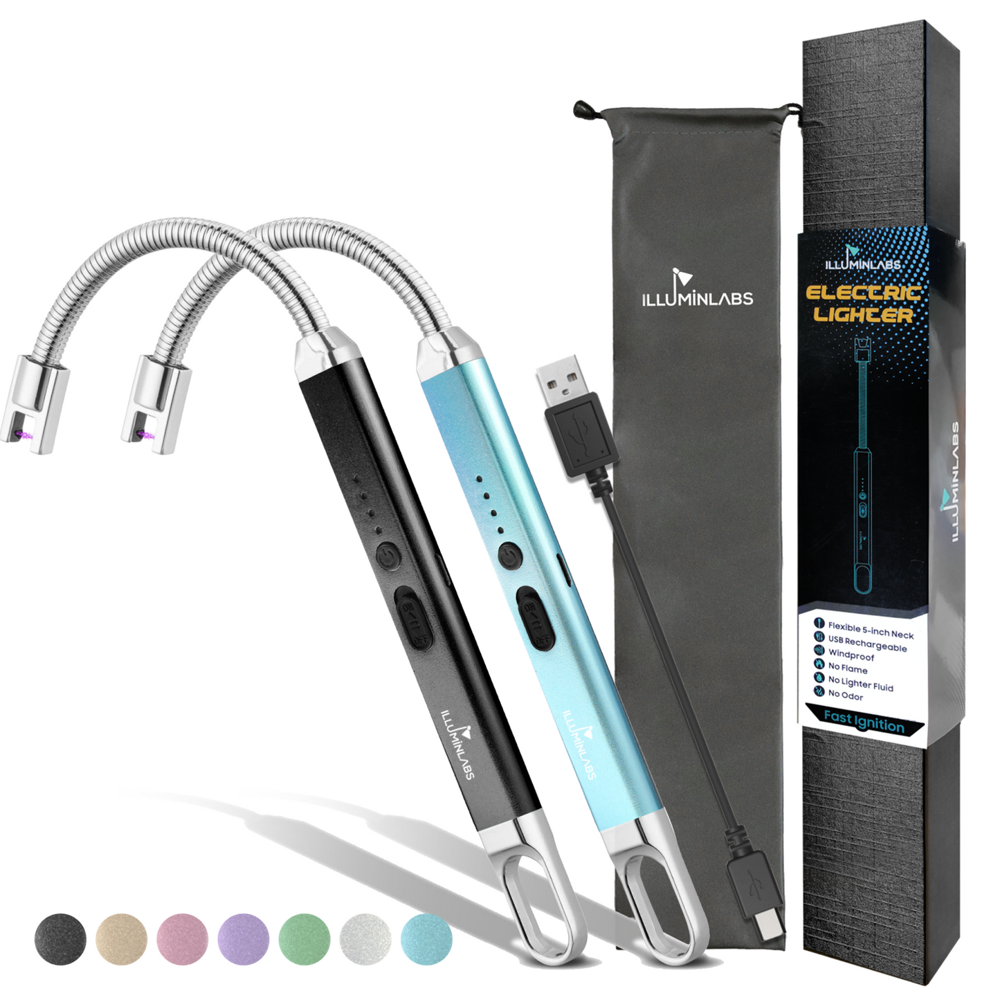 USB Rechargeable Electric Lighter, 2 Pack