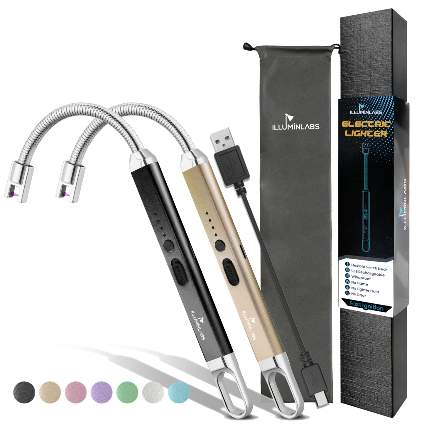 USB Rechargeable Electric Lighter, 2 Pack