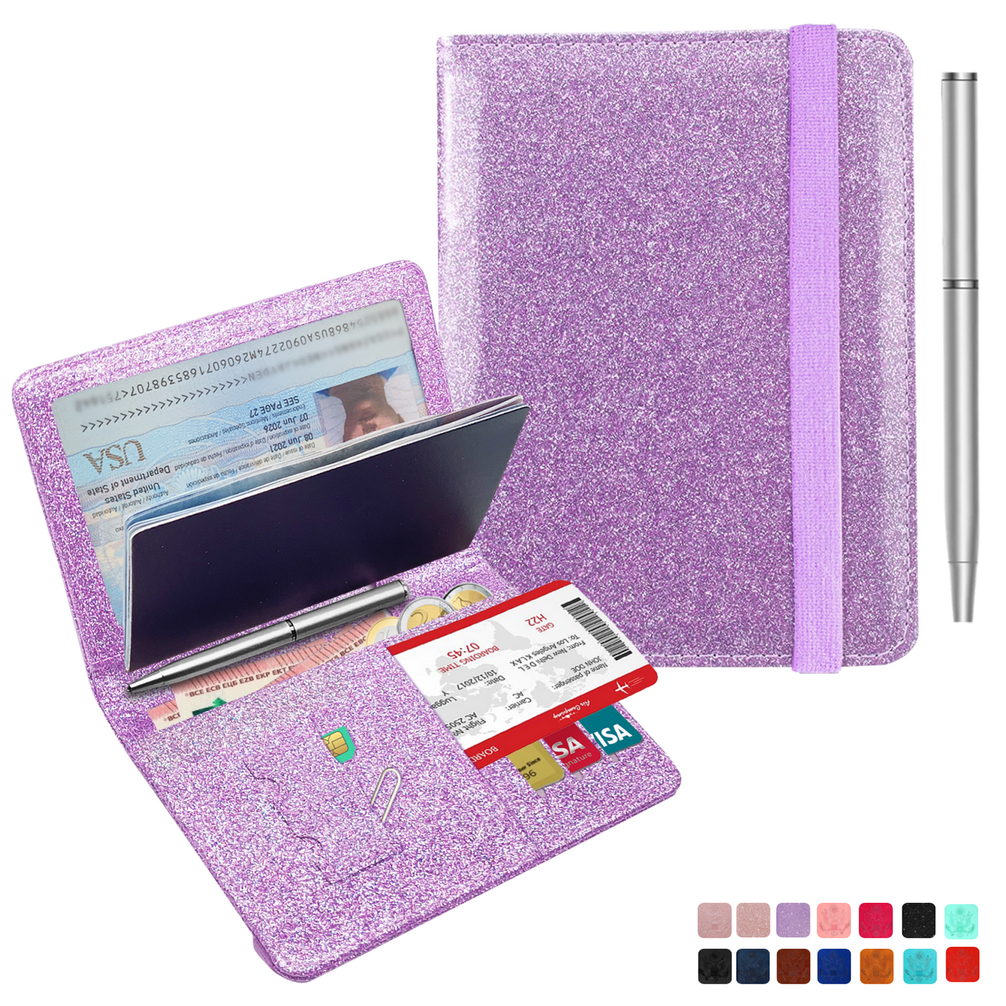 RFID-Blocking Passport Holder With Elastic Band