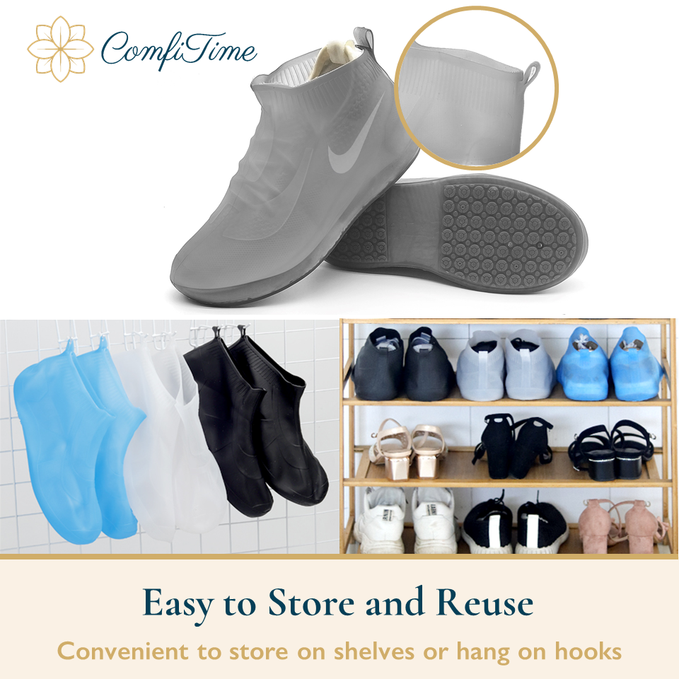 Waterproof Shoe Covers, TPE Rubber, Low-Rise