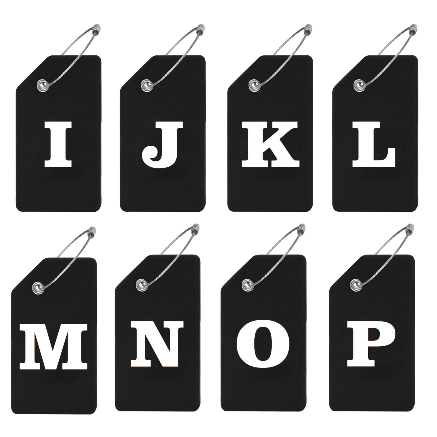 Silicone Luggage Tags With Alphabet, 4 Pack