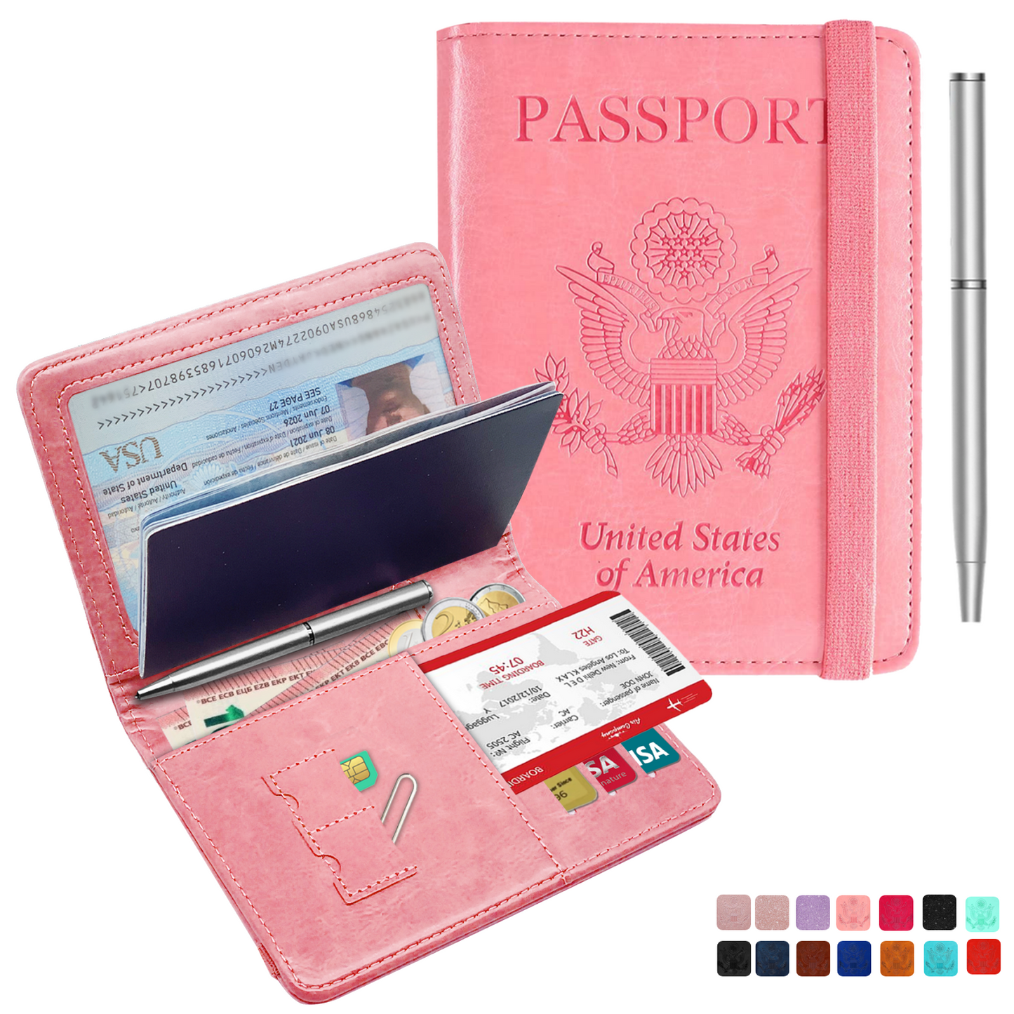 RFID-Blocking Passport Holder With Elastic Band