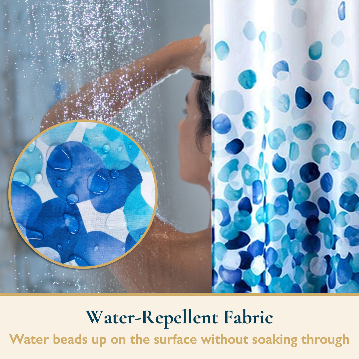 Shower Curtain With Weighted Hem, Rose Petal Floral Design, 72 x 72 in