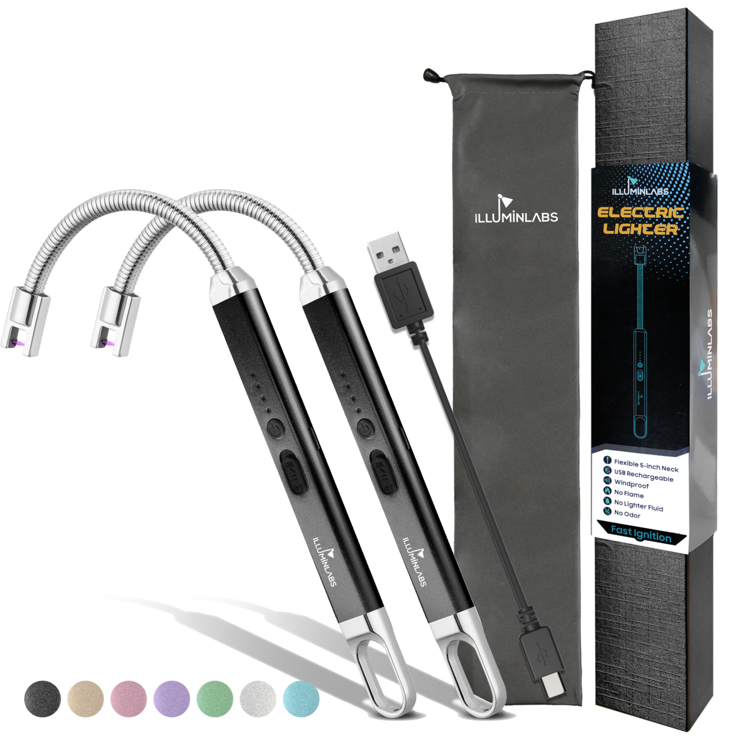 USB Rechargeable Electric Lighter, 2 Pack