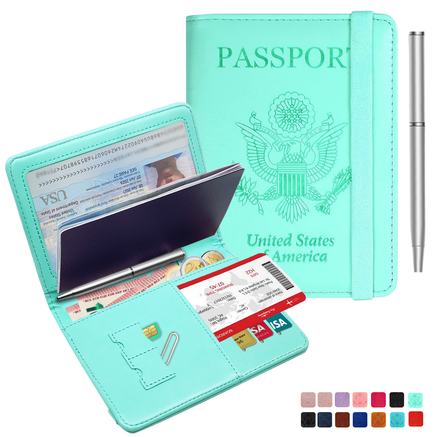 RFID-Blocking Passport Holder With Elastic Band