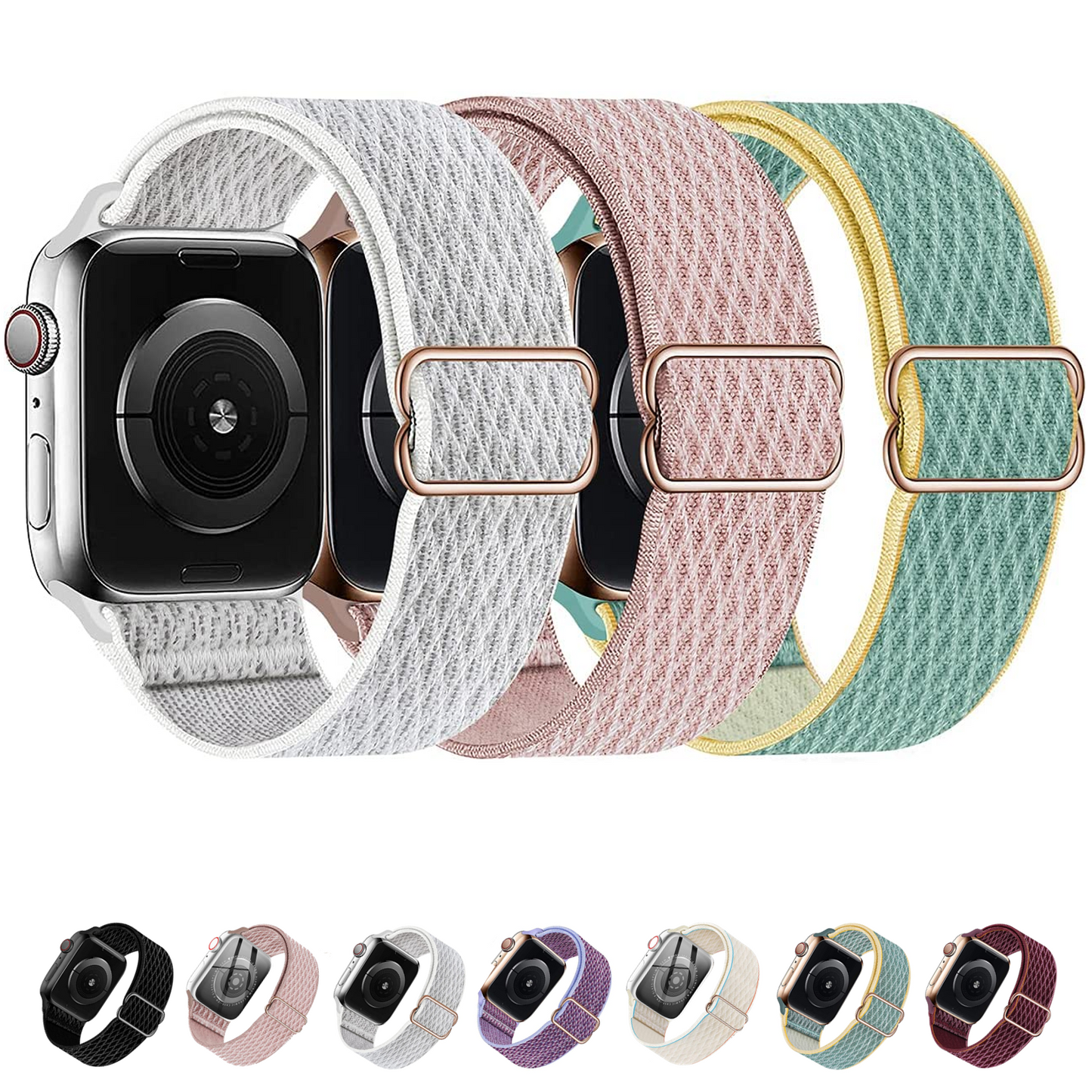 Stretchy Nylon Apple Watch Band, 3 Pack
