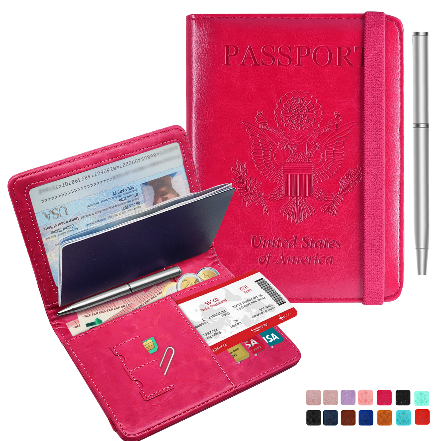 RFID-Blocking Passport Holder With Elastic Band