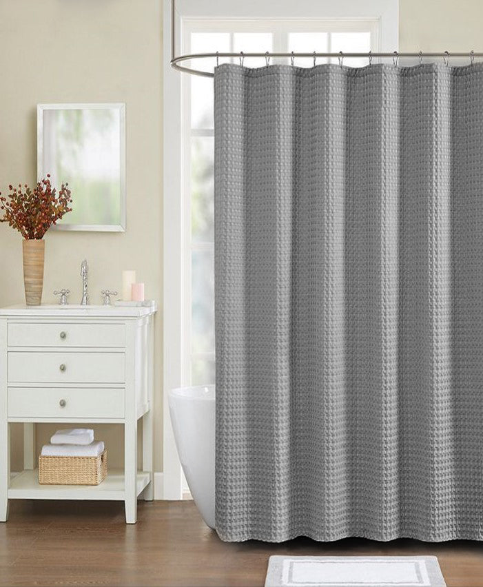 Shower Curtain With Hooks, 230 GSM, 72 x 72 in