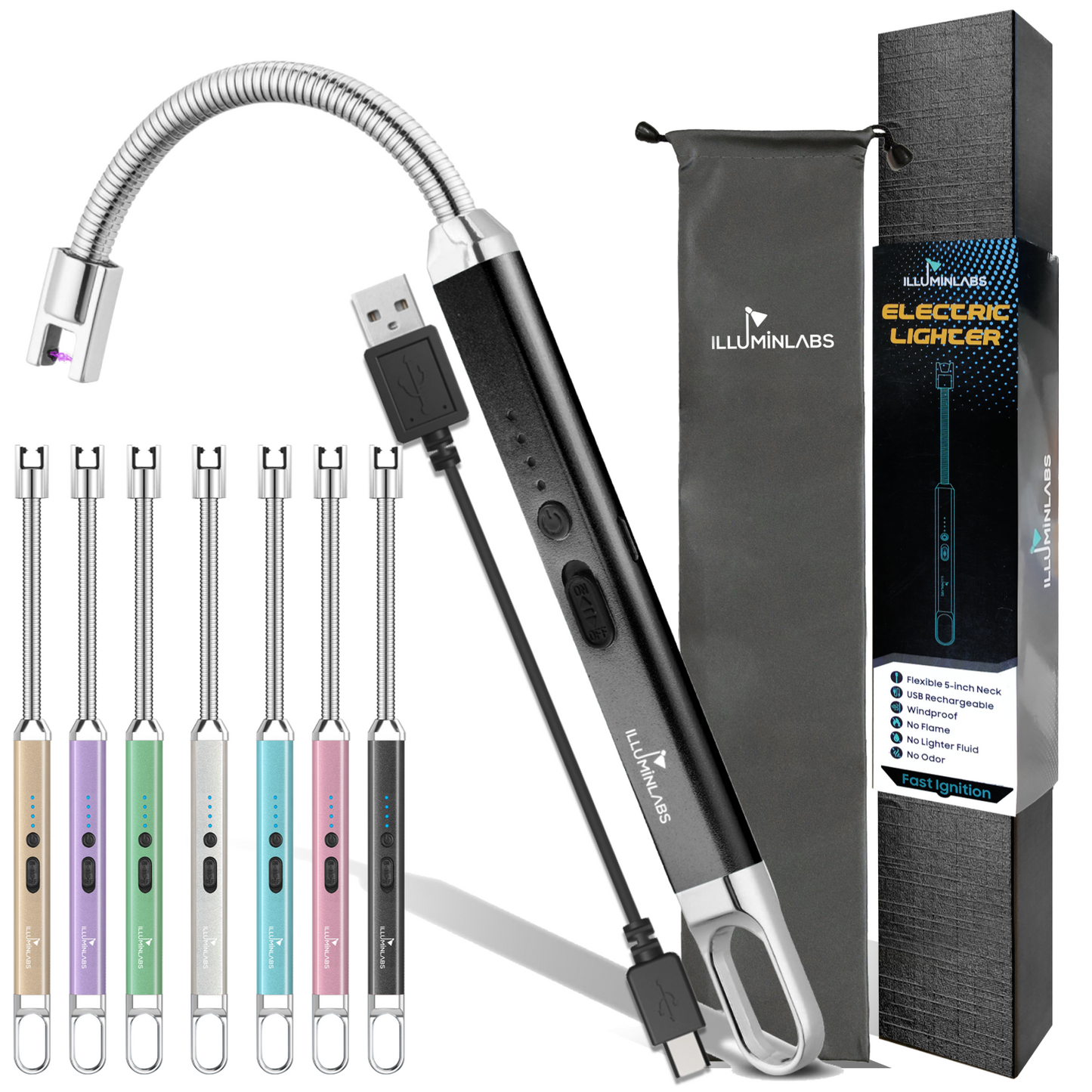 USB Rechargeable Electric Lighter With 360° Flexible Neck