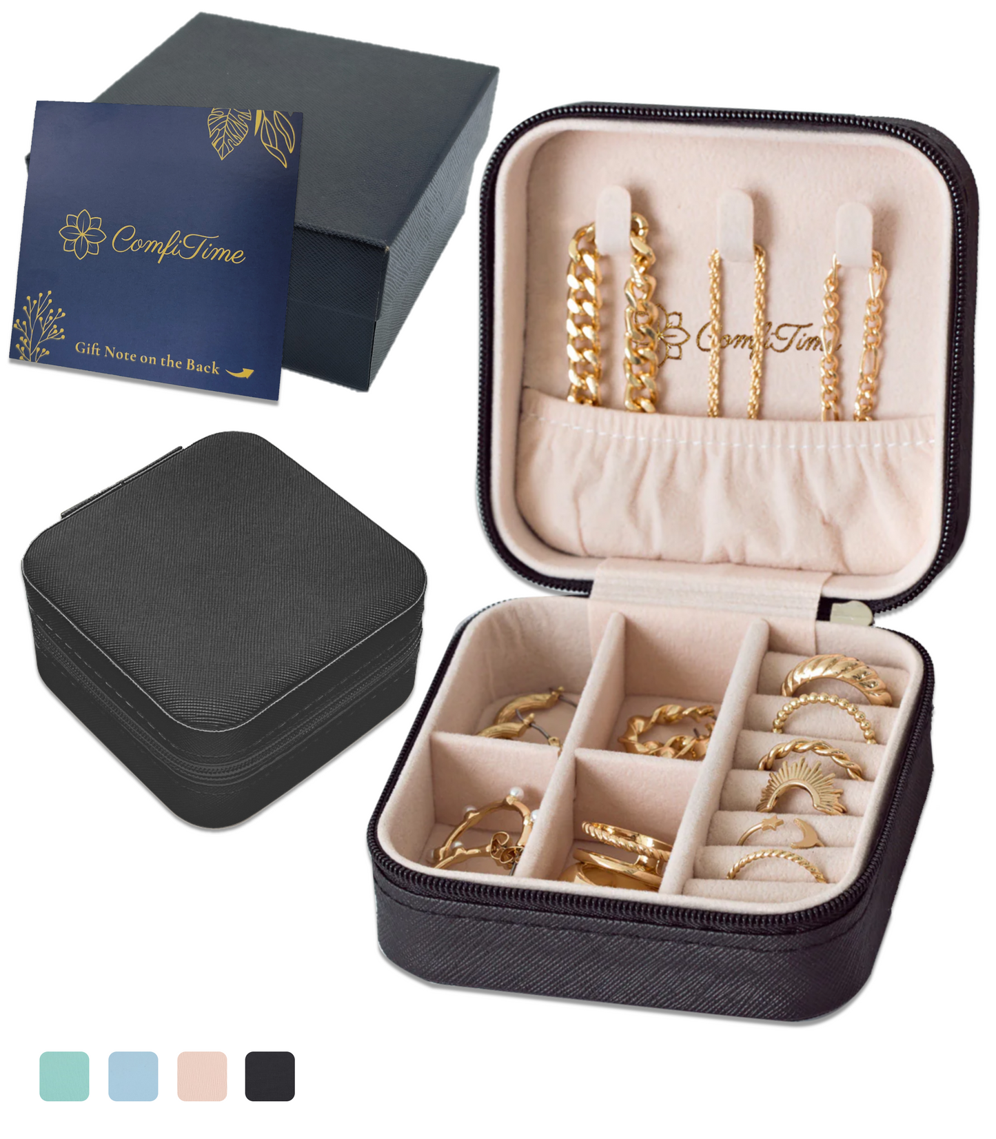 Vegan Leather Travel Jewelry Case