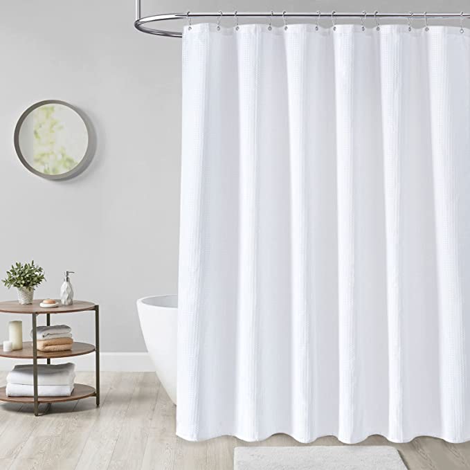 Shower Curtain With Hooks, 230 GSM, 72 x 72 in