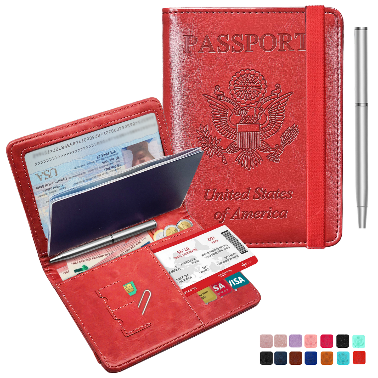 RFID-Blocking Passport Holder With Elastic Band