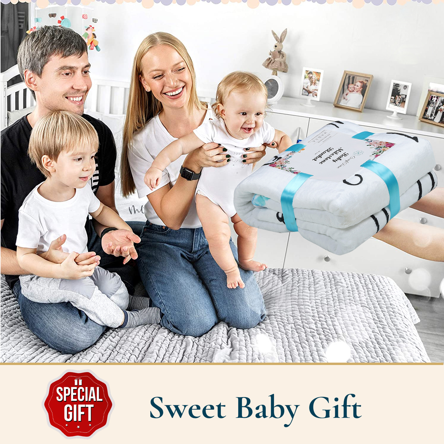 Soft Fleece Baby Milestone Blanket, 300 GSM, 40 x 60 in
