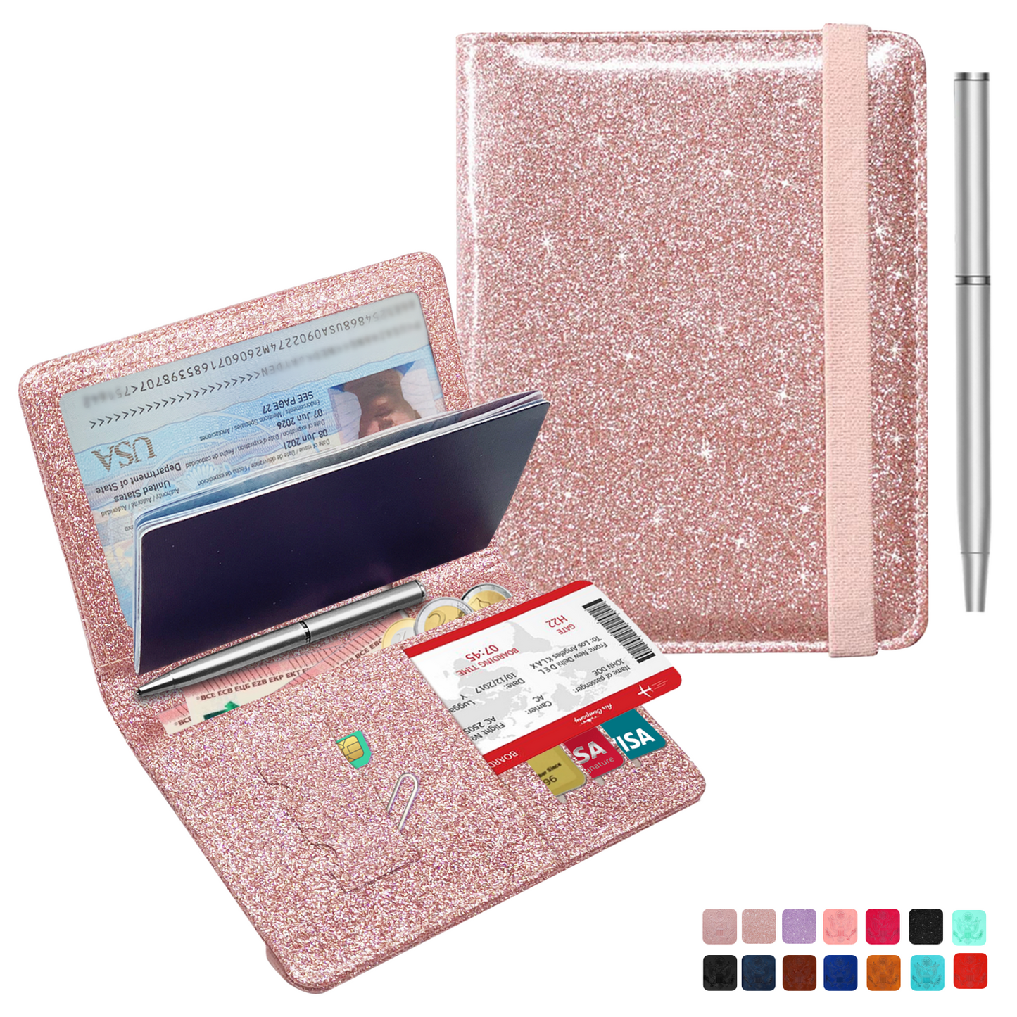 RFID-Blocking Passport Holder With Elastic Band